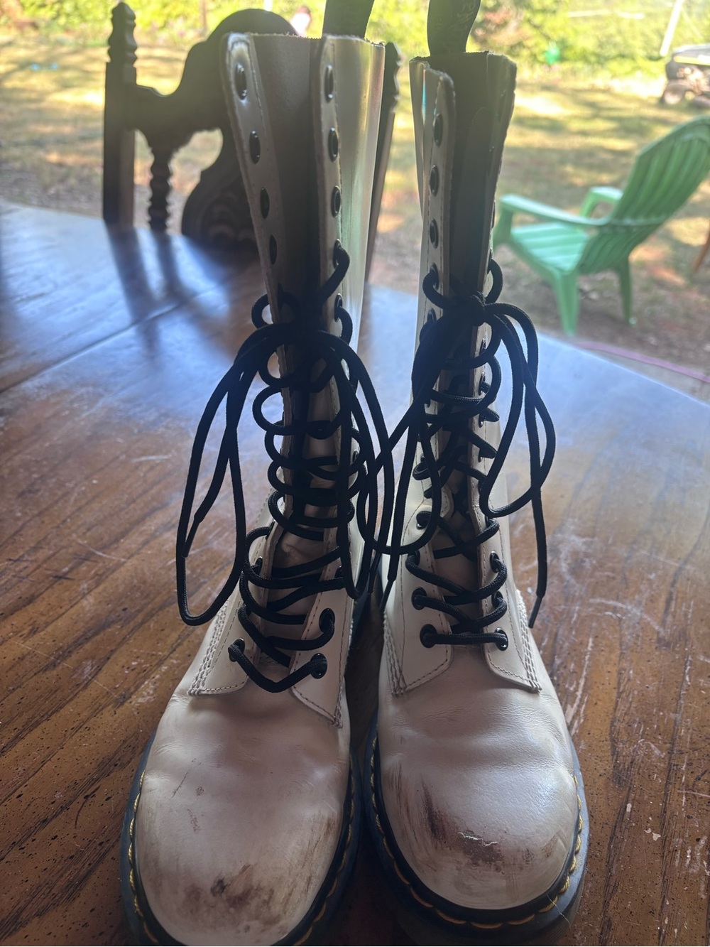 Dr Martens 1914 White Leather Boots Docs - Picture 2 of 7